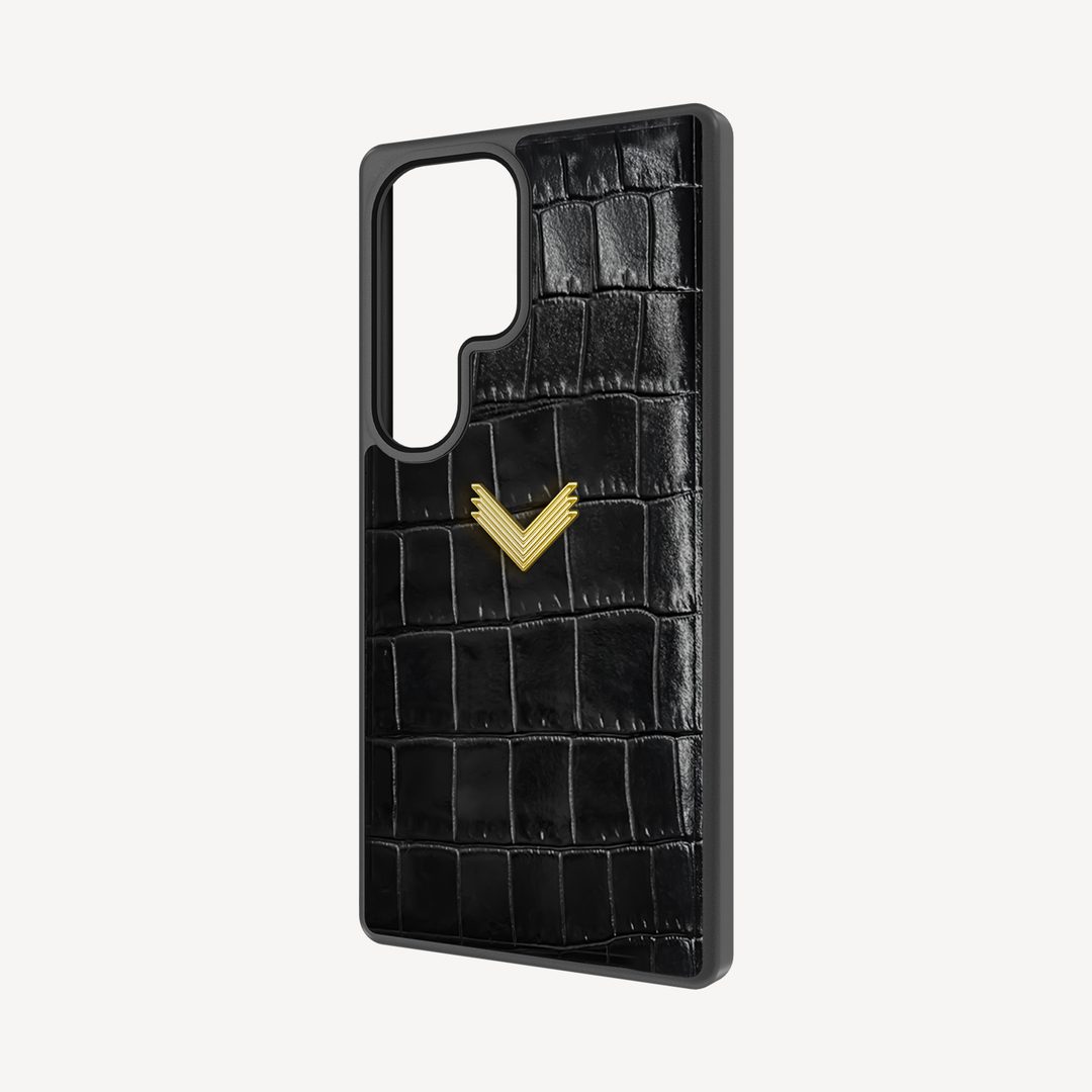 Samsung S26 Ultra Phone Case, Calf Leather, Crocodile Texture