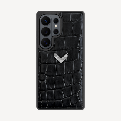 Samsung S26 Ultra Phone Case, Calf Leather, Crocodile Texture
