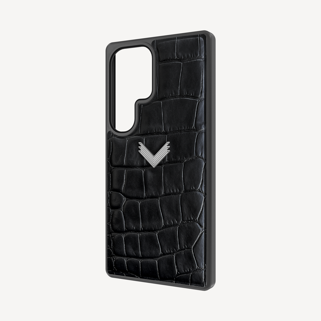 Samsung S26 Ultra Phone Case, Calf Leather, Crocodile Texture
