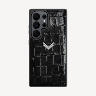 Samsung S26 Ultra Phone Case, Calf Leather, Crocodile Texture