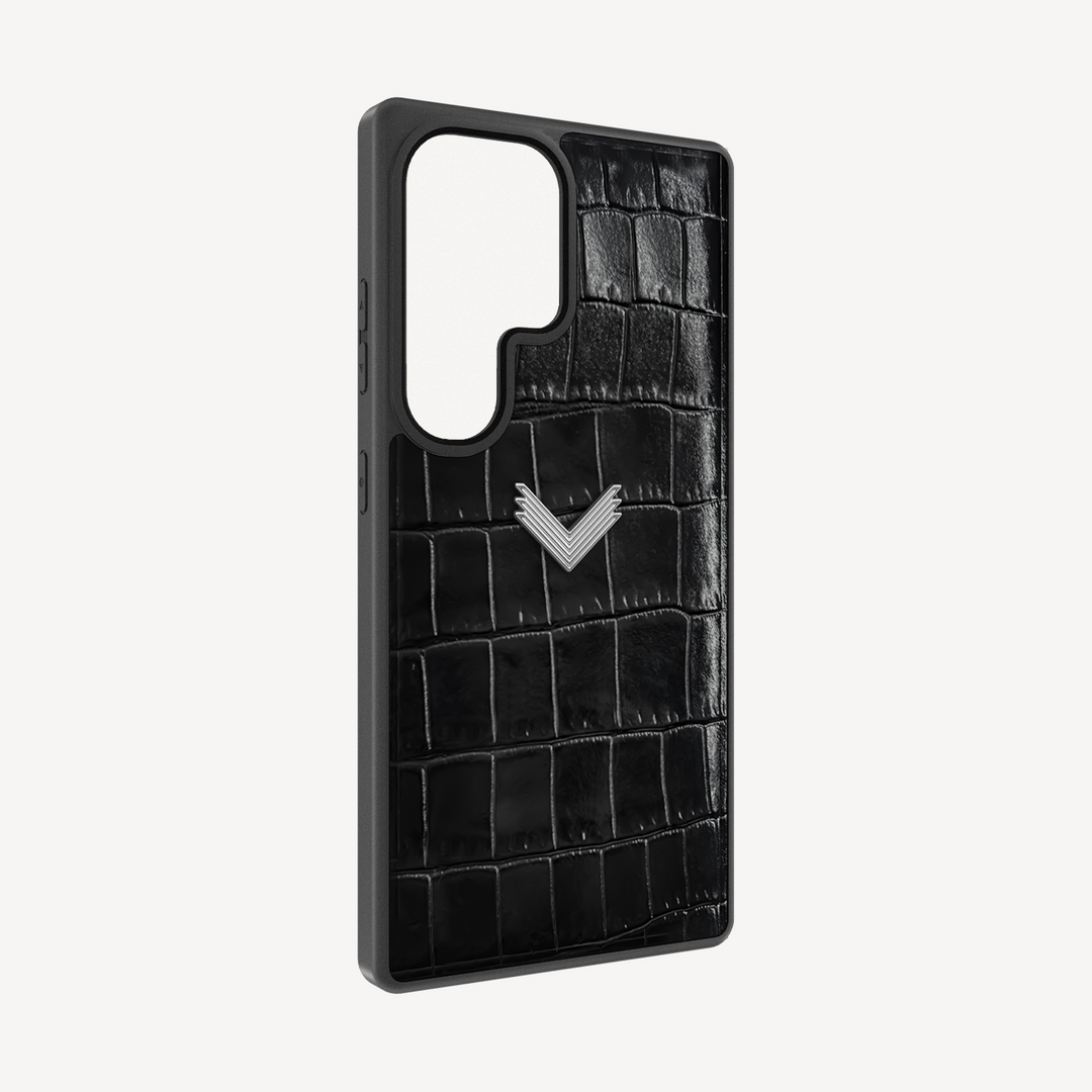 Samsung S26 Ultra Phone Case, Calf Leather, Crocodile Texture