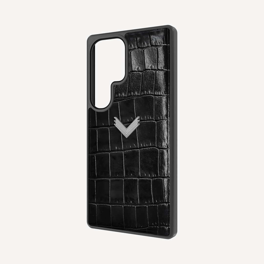 Samsung S26 Ultra Phone Case, Calf Leather, Crocodile Texture