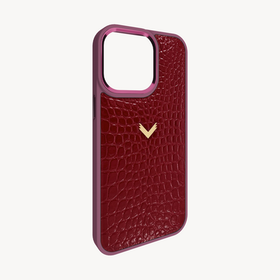 iPhone 13 Pro Max Phone Case, Calf Leather, Crocodile Texture