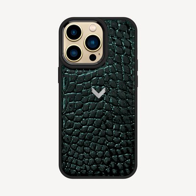 iPhone 14 Pro Max Phone Case, Calf Leather, Crocodile Texture