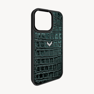 iPhone 14 Pro Max Phone Case, Calf Leather, Crocodile Texture