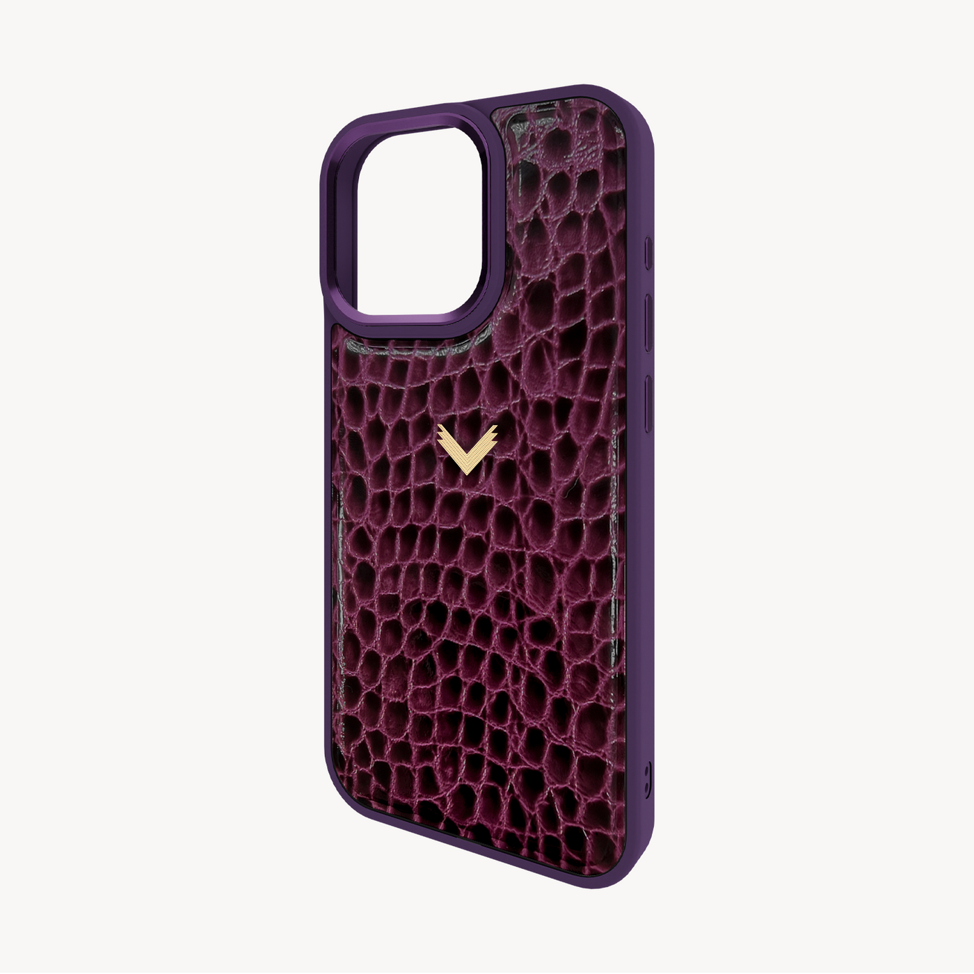 iPhone 15 Pro Max Phone Case, Calf Leather, Crocodile Texture