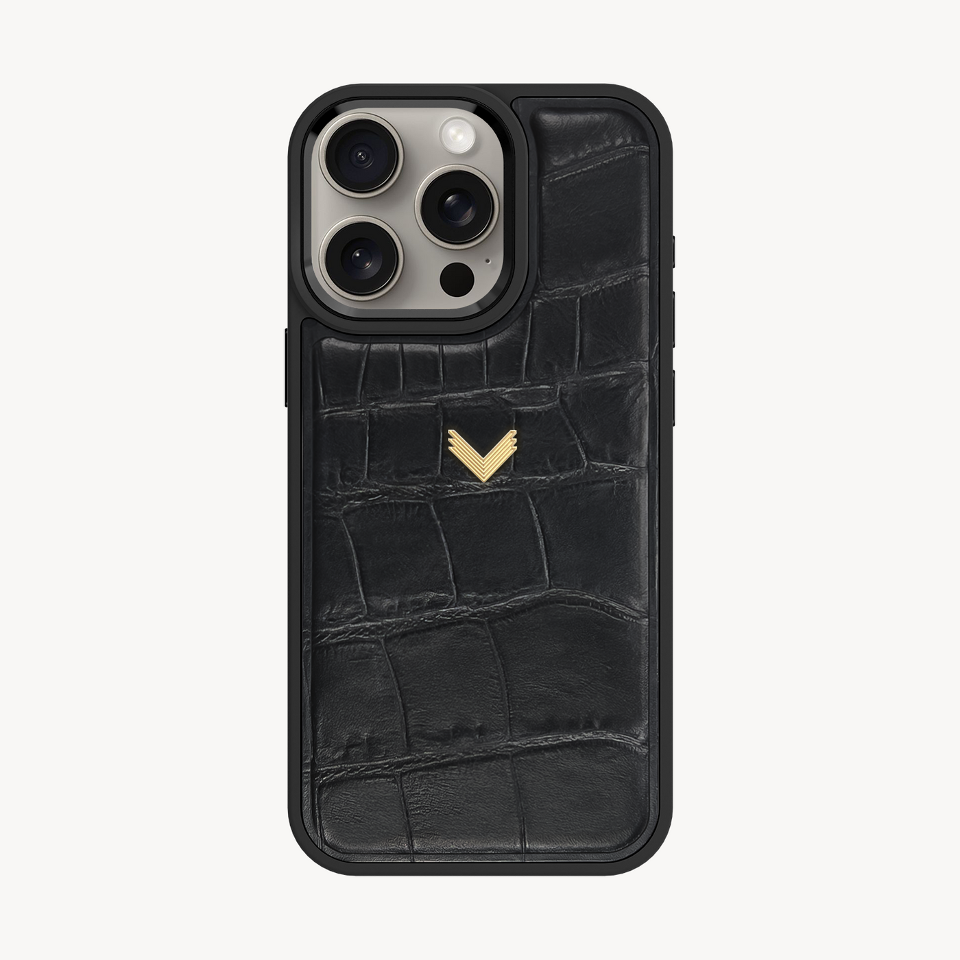 iPhone 15 Pro Max Phone Case, Calf Leather, Crocodile Texture