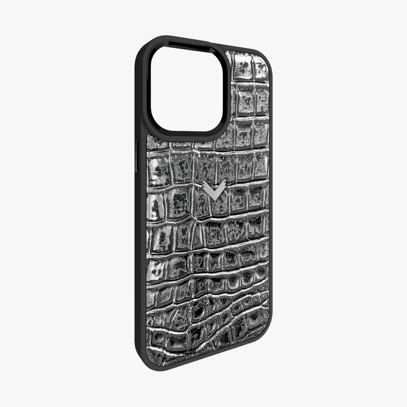 iPhone 15 Pro Max Phone Case, Calf Leather, Crocodile Texture