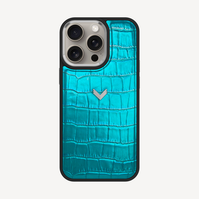 iPhone 15 Pro Max Phone Case, Calf Leather, Crocodile Texture