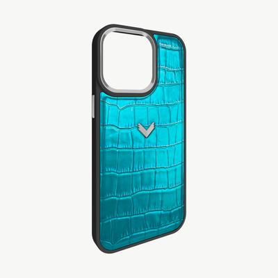 iPhone 15 Pro Max Phone Case, Calf Leather, Crocodile Texture