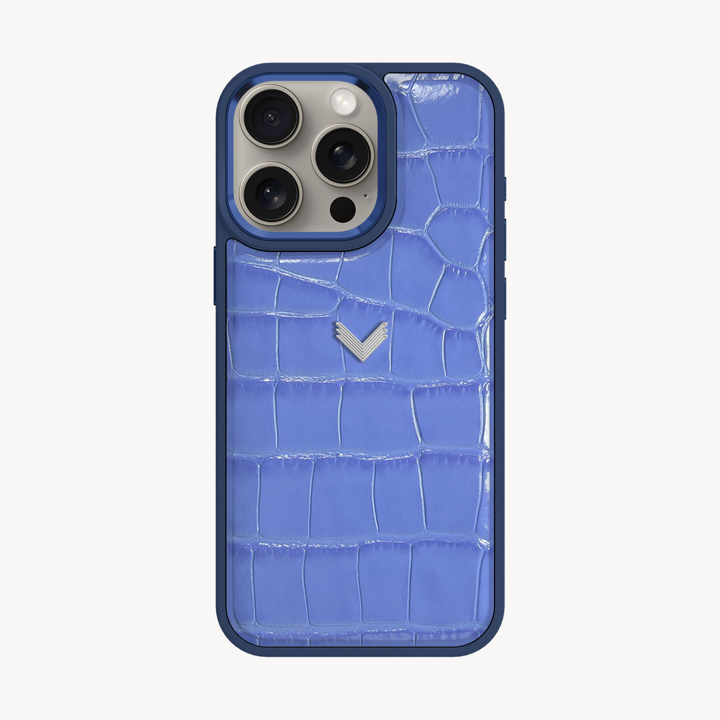 iPhone 15 Pro Max Phone Case, Calf Leather, Crocodile Texture