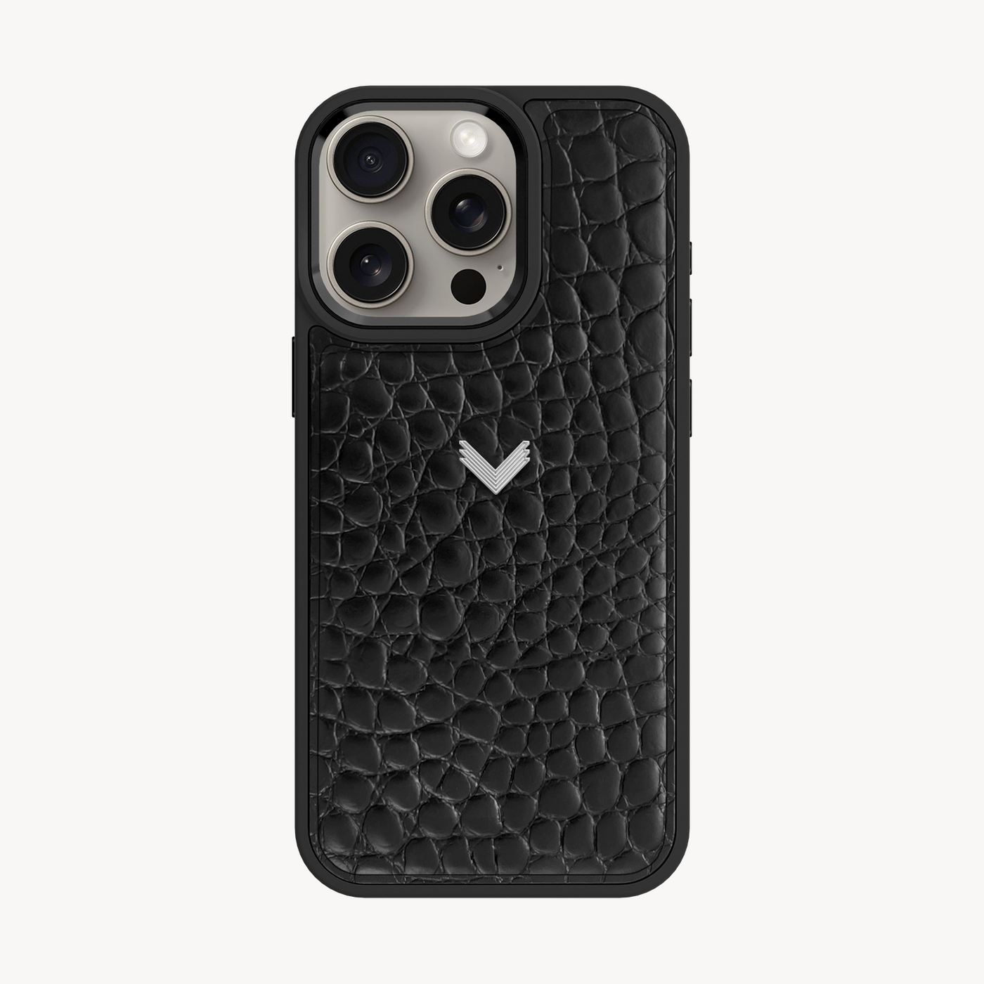 iPhone 15 Pro Max Phone Case, Calf Leather, Crocodile Texture