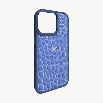 iPhone 15 Pro Phone Case, Calf Leather, Crocodile Texture