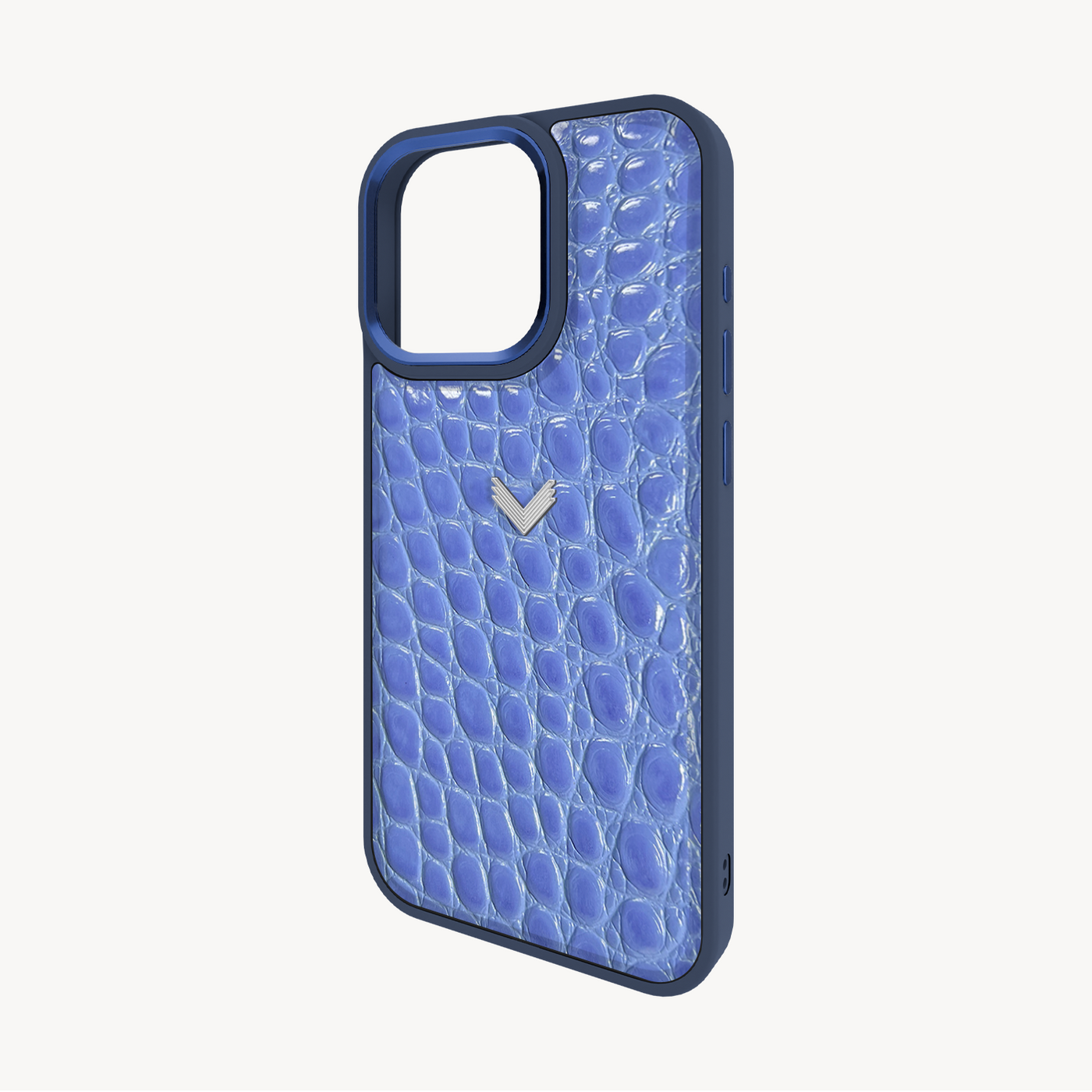 iPhone 15 Pro Phone Case, Calf Leather, Crocodile Texture