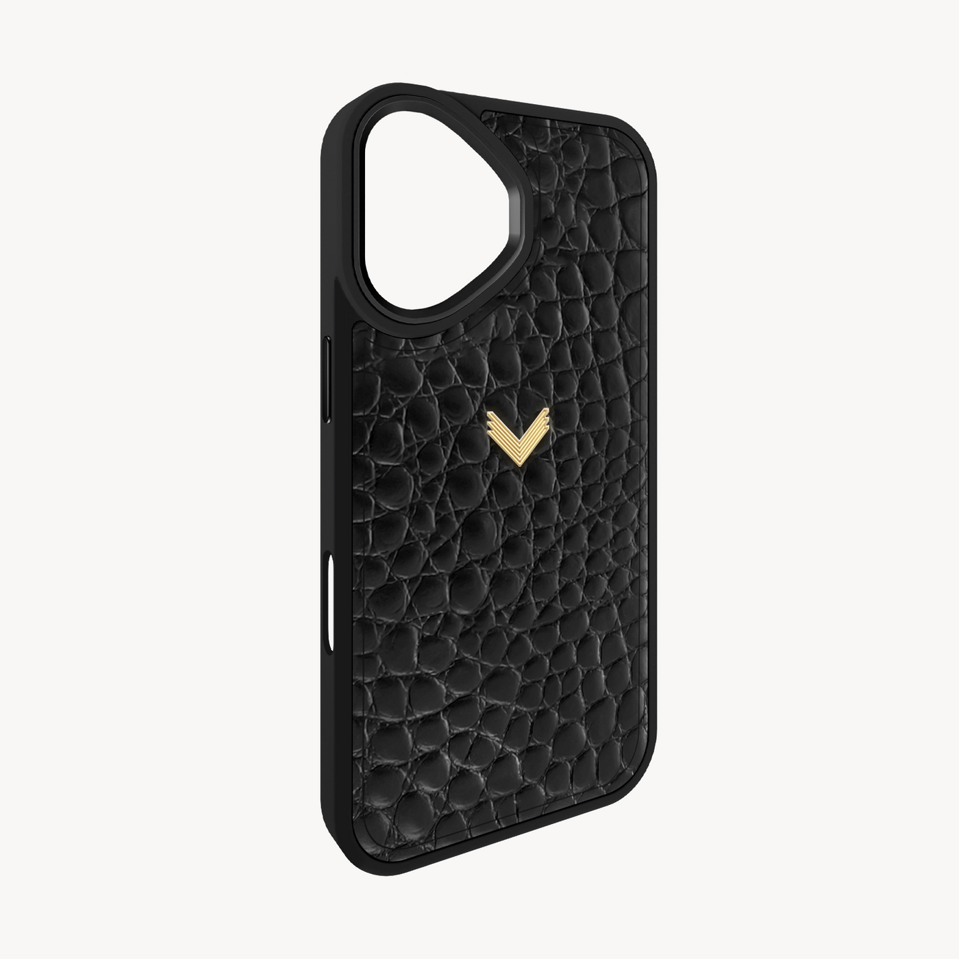 iPhone 16 Phone Case, Calf Leather, Crocodile Texture