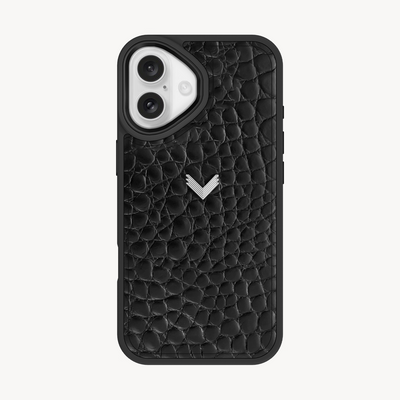 iPhone 17 Phone Case, Calf Leather, Crocodile Texture
