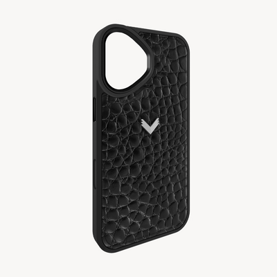 iPhone 17 Phone Case, Calf Leather, Crocodile Texture