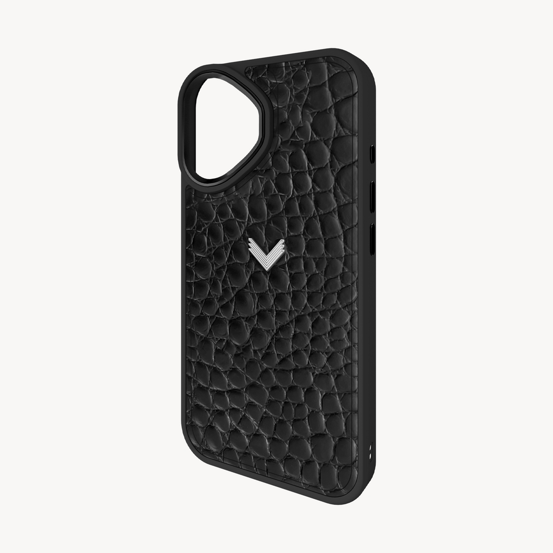 iPhone 17 Phone Case, Calf Leather, Crocodile Texture