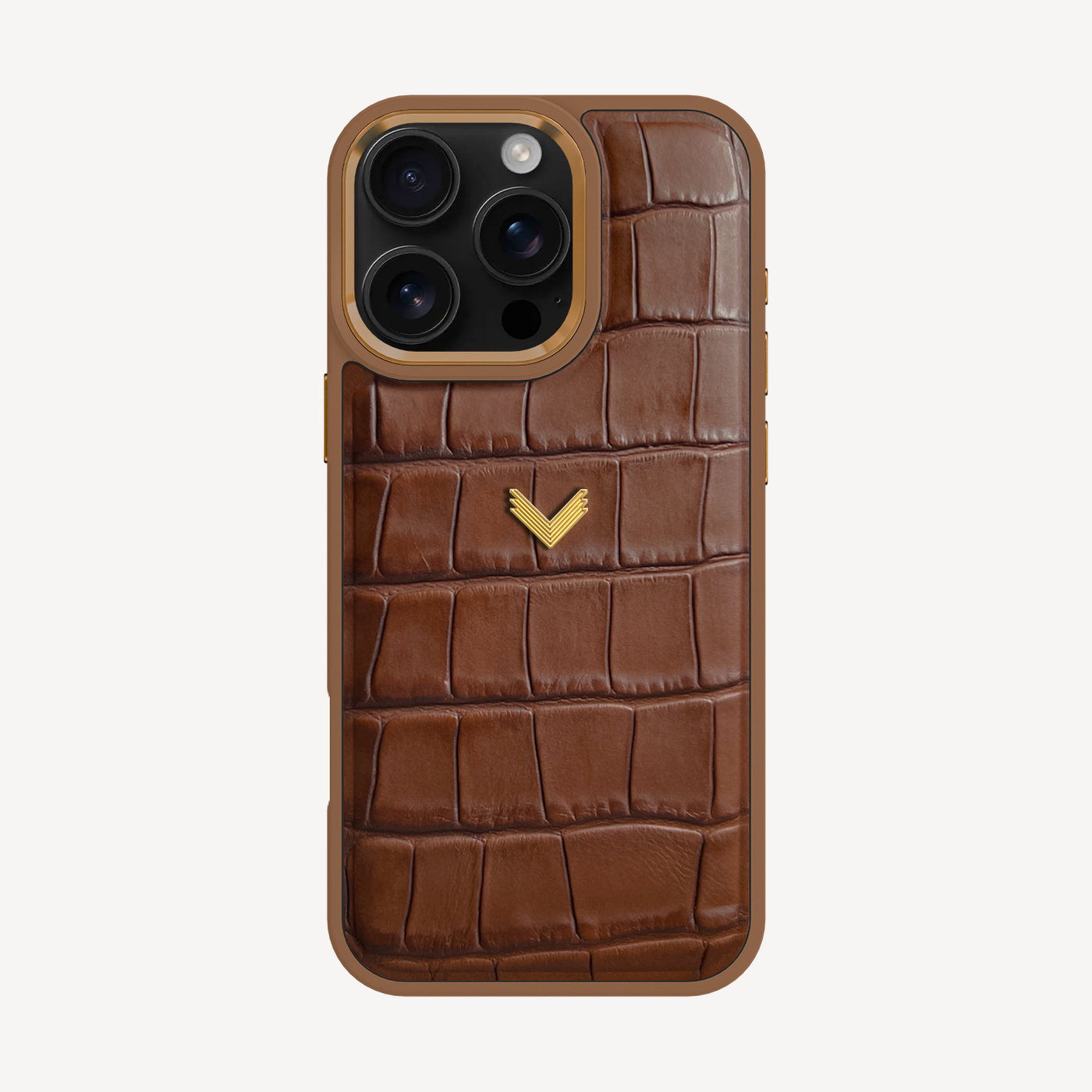 iPhone 16 Pro Max Phone Case, Calf Leather, Crocodile Texture