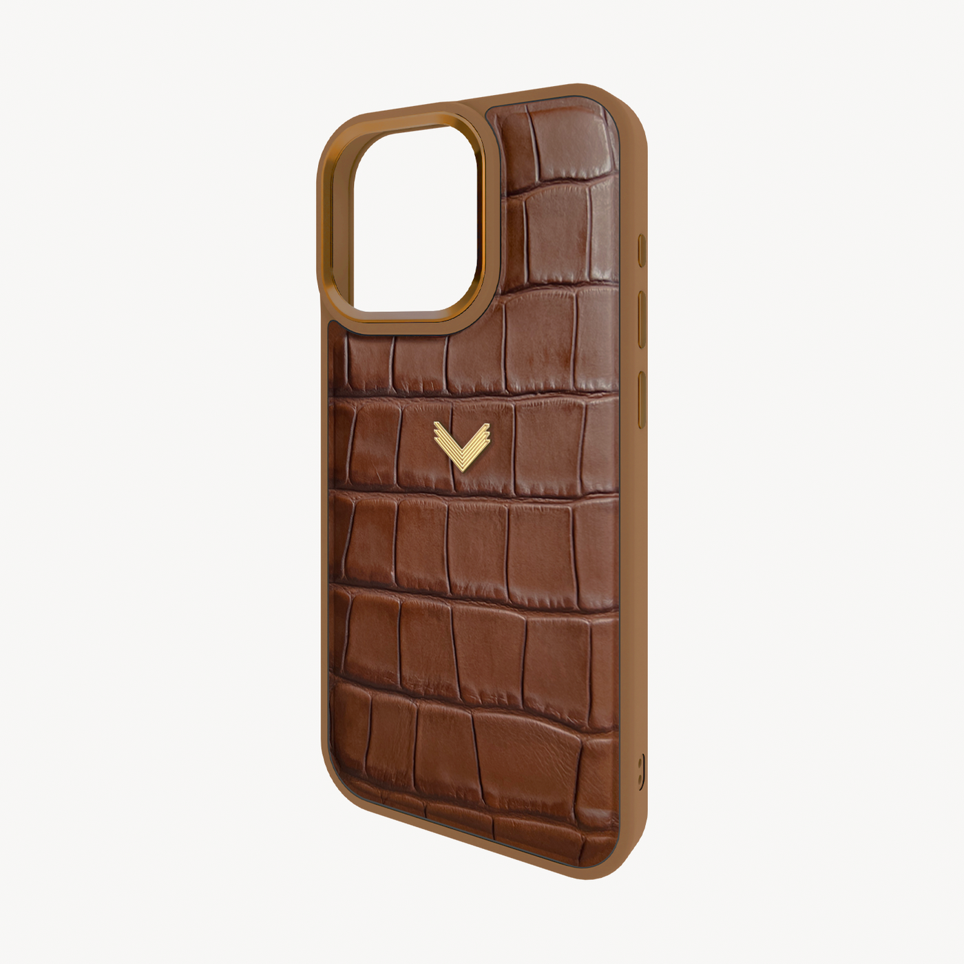 iPhone 16 Pro Max Phone Case, Calf Leather, Crocodile Texture