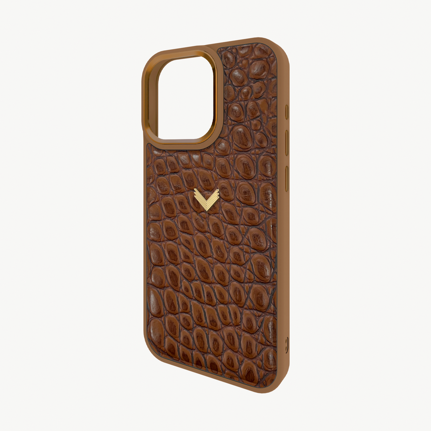 iPhone 16 Pro Phone Case, Calf Leather, Crocodile Texture