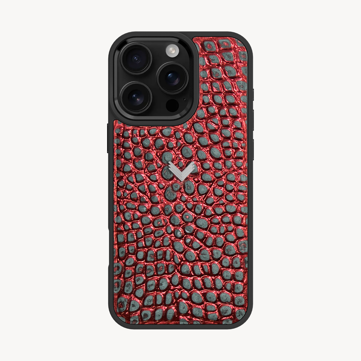 iPhone 16 Pro Phone Case, Calf Leather, Crocodile Texture