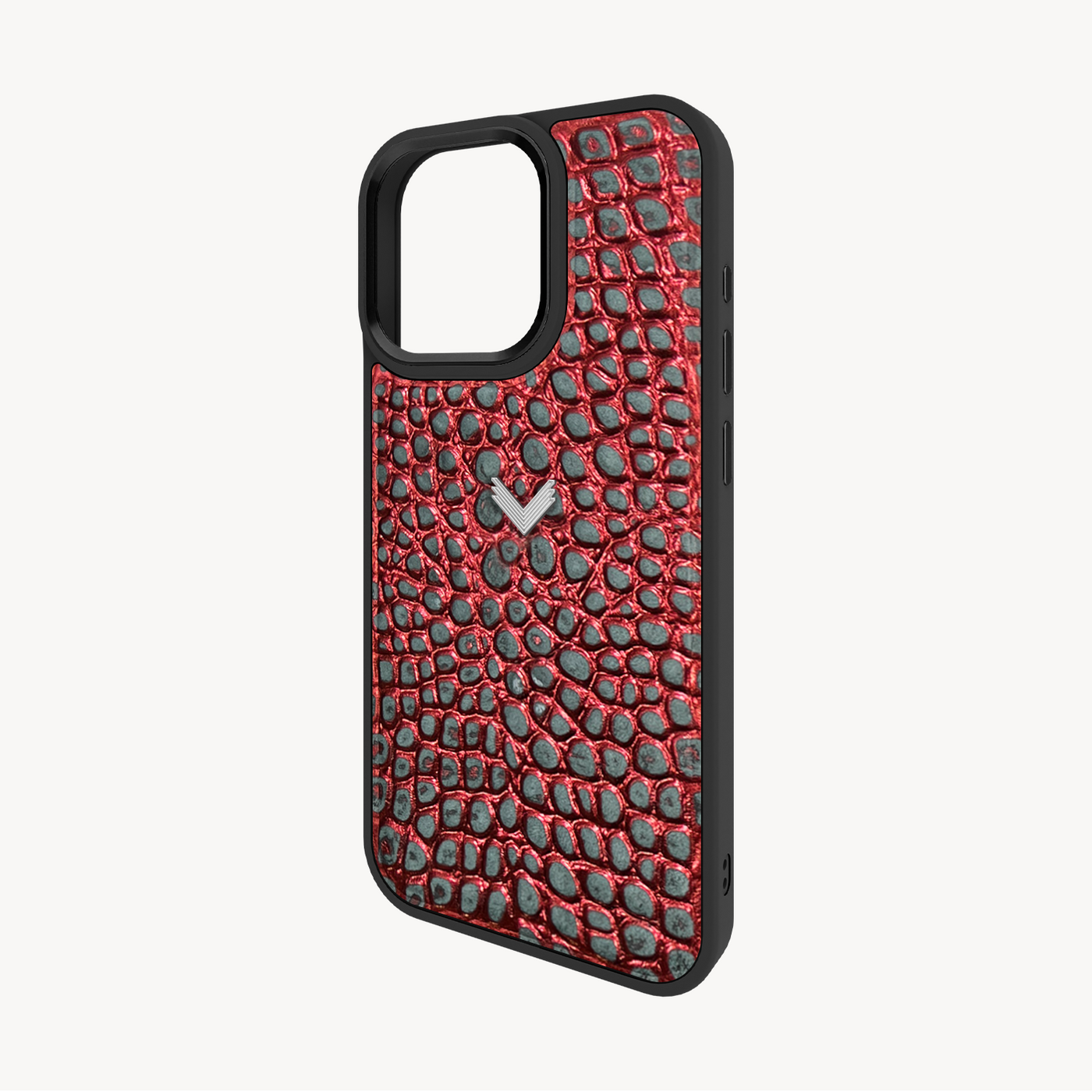 iPhone 16 Pro Phone Case, Calf Leather, Crocodile Texture