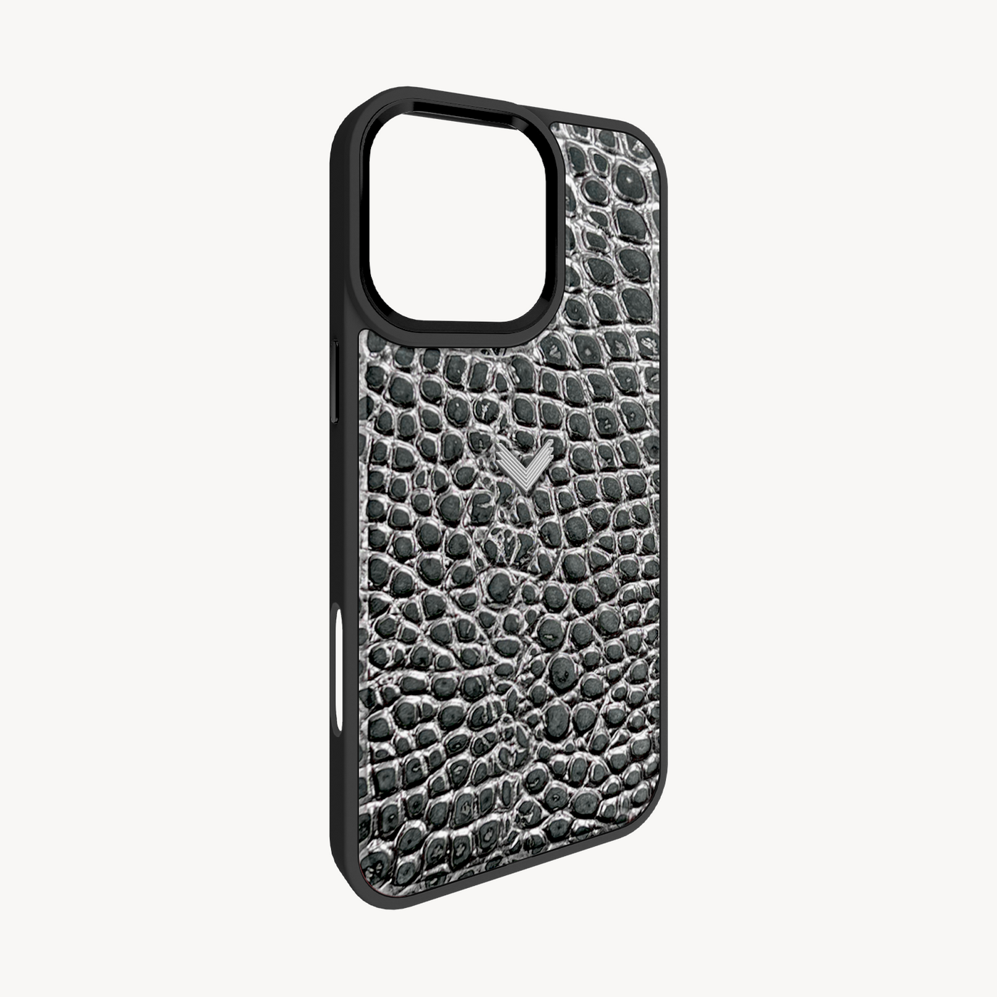 iPhone 16 Pro Phone Case, Calf Leather, Crocodile Texture