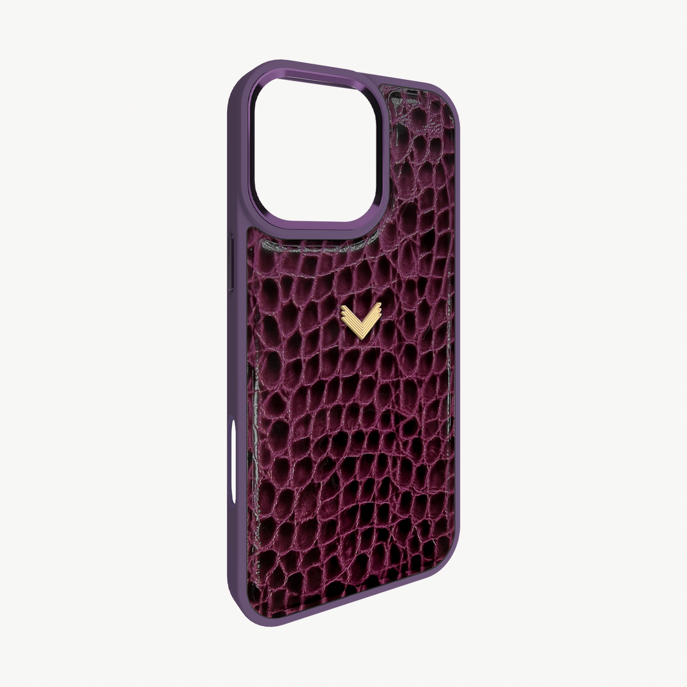 iPhone 16 Pro Phone Case, Calf Leather, Crocodile Texture