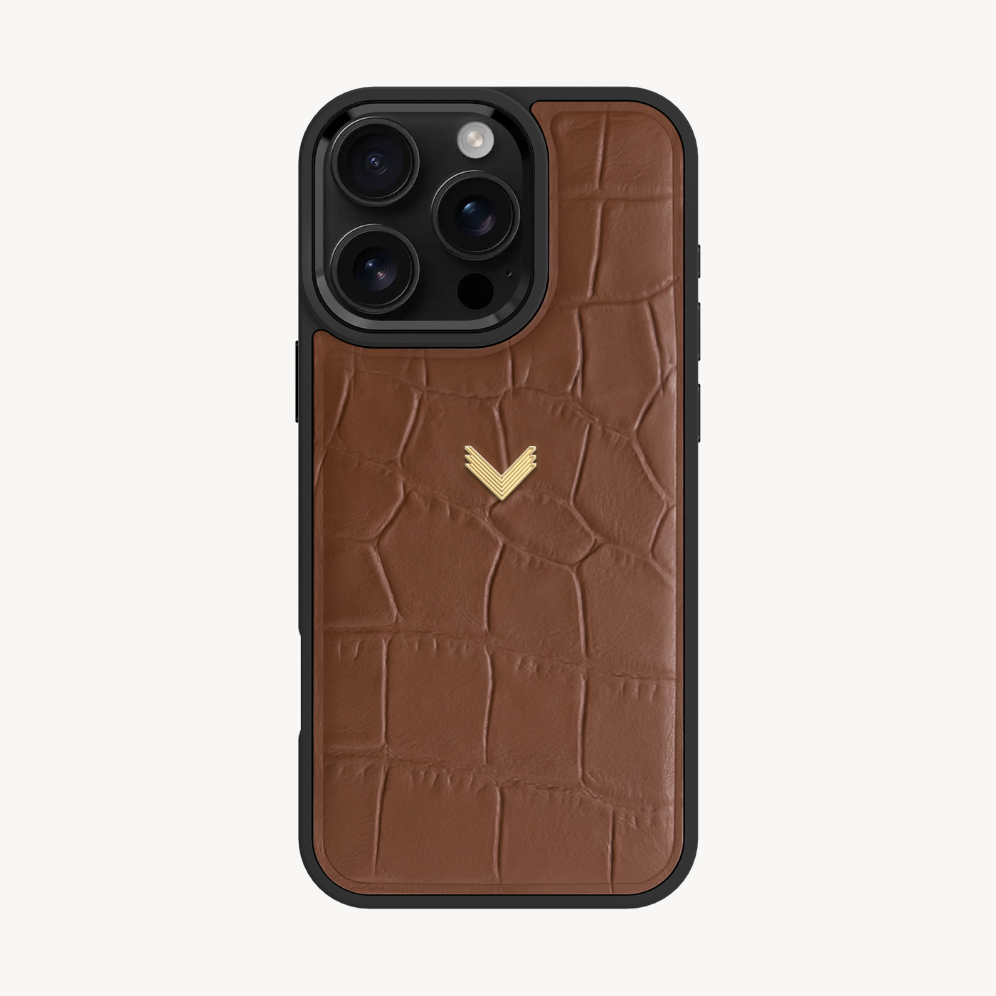 iPhone 16 Pro Max Phone Case, Calf Leather, Crocodile Texture