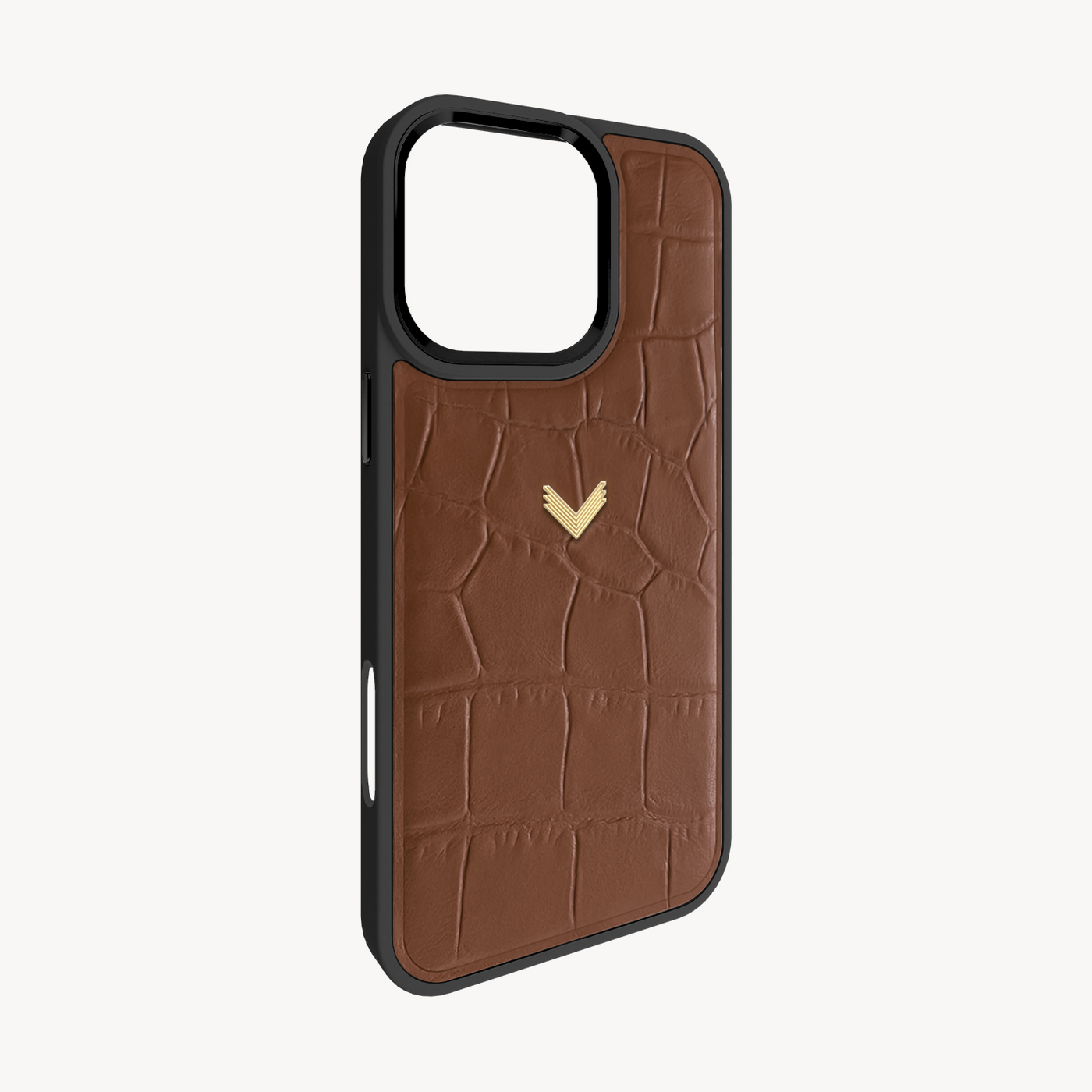 iPhone 16 Pro Phone Case, Calf Leather, Crocodile Texture