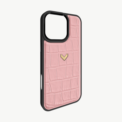 iPhone 16 Pro Max Phone Case, Calf Leather, Crocodile Texture