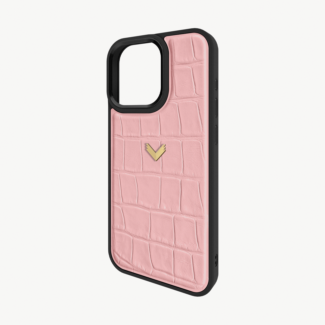 iPhone 16 Pro Max Phone Case, Calf Leather, Crocodile Texture