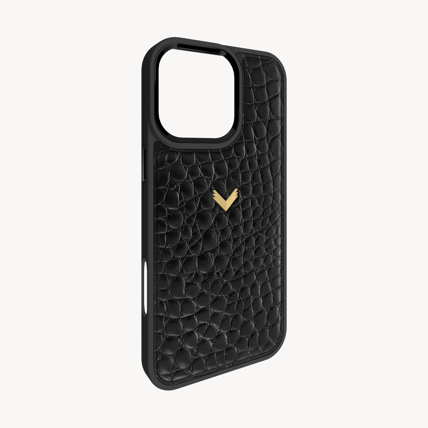 iPhone 16 Pro Phone Case, Calf Leather, Crocodile Texture