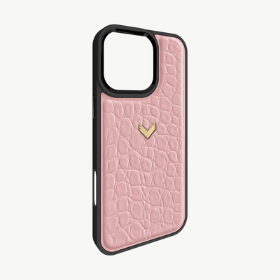 iPhone 16 Pro Phone Case, Calf Leather, Crocodile Texture