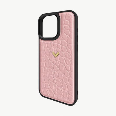 iPhone 16 Pro Phone Case, Calf Leather, Crocodile Texture