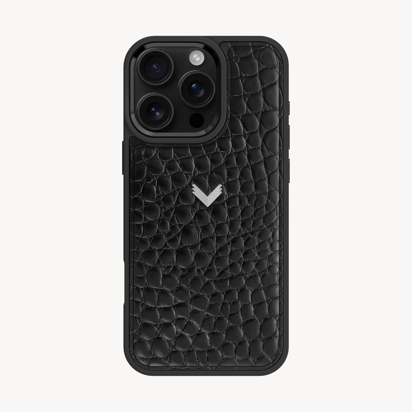 iPhone 16 Pro Phone Case, Calf Leather, Crocodile Texture