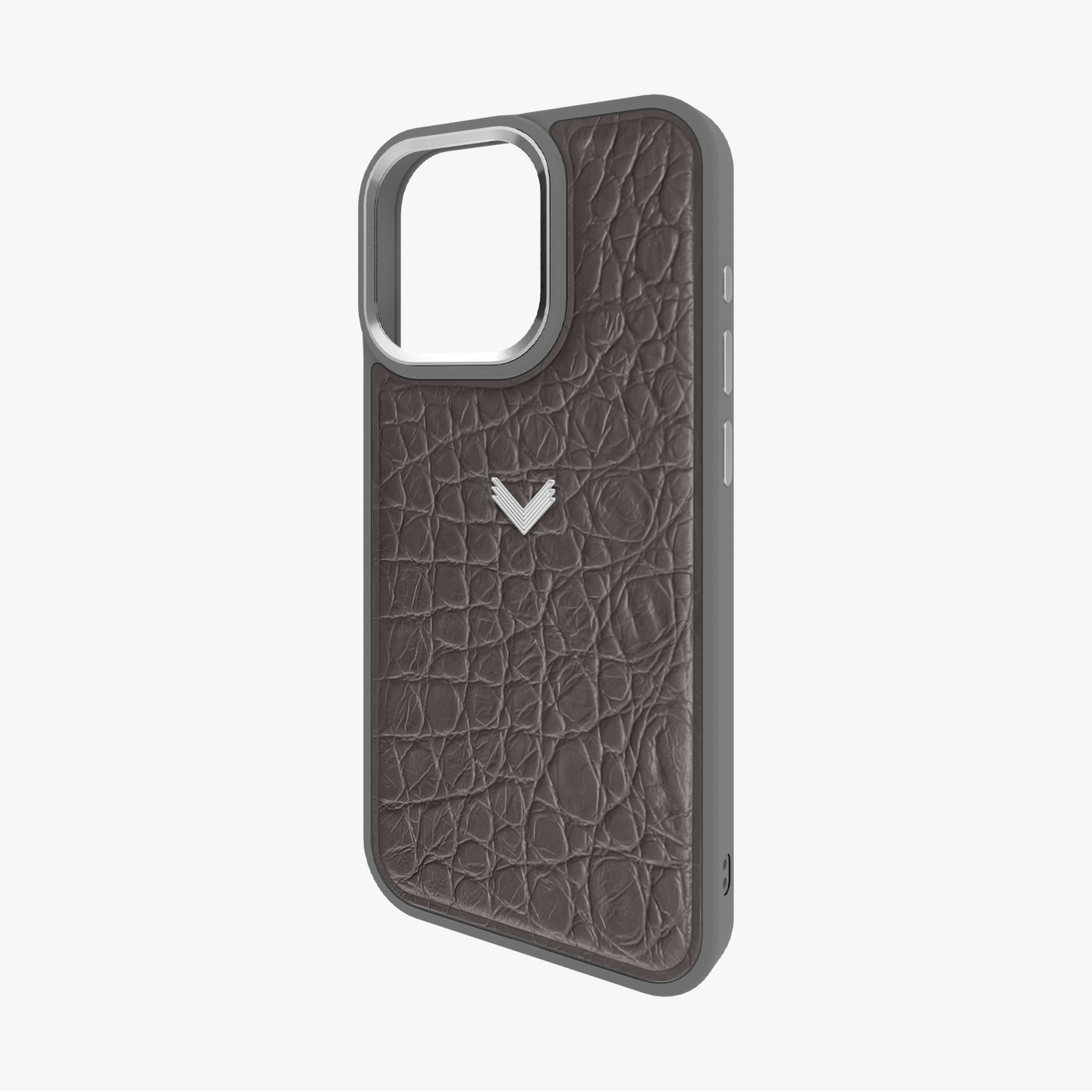 iPhone 16 Pro Max Phone Case, Calf Leather, Crocodile Texture