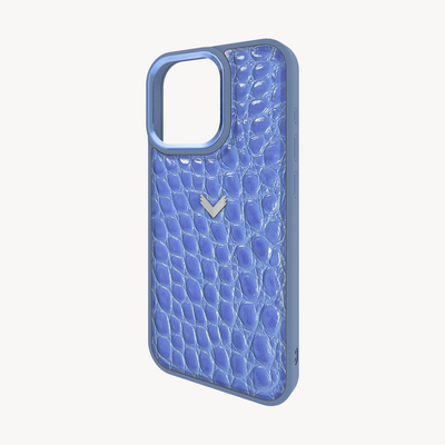 iPhone 16 Pro Phone Case, Calf Leather, Crocodile Texture