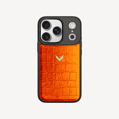 iPhone 17 Pro Phone Case, Calf Leather, Crocodile Texture