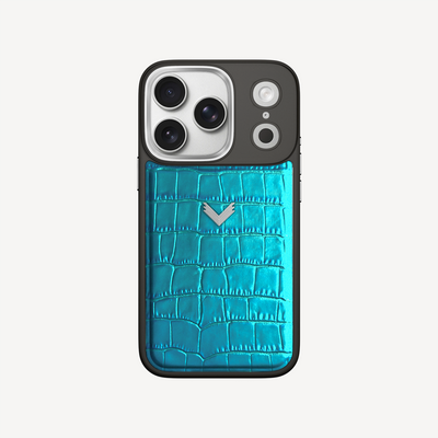 iPhone 17 Pro Phone Case, Calf Leather, Crocodile Texture