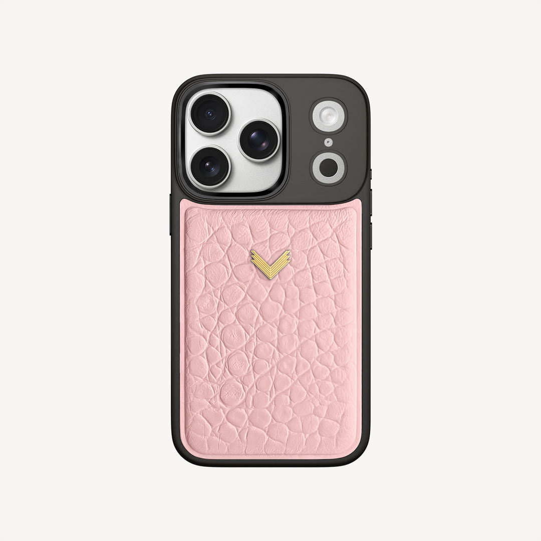 iPhone 17 Pro Phone Case, Calf Leather, Crocodile Texture