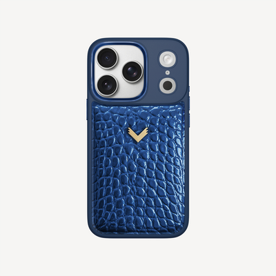 iPhone 17 Pro Phone Case, Calf Leather, Crocodile Texture
