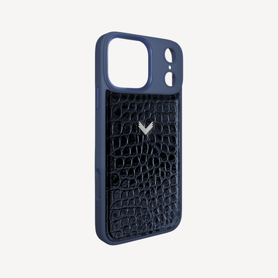 iPhone 17 Pro Phone Case, Calf Leather, Crocodile Texture