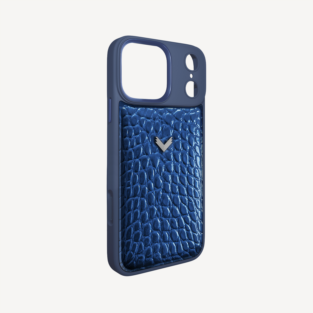 iPhone 17 Pro Phone Case, Calf Leather, Crocodile Texture