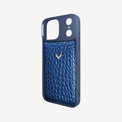 iPhone 17 Pro Phone Case, Calf Leather, Crocodile Texture
