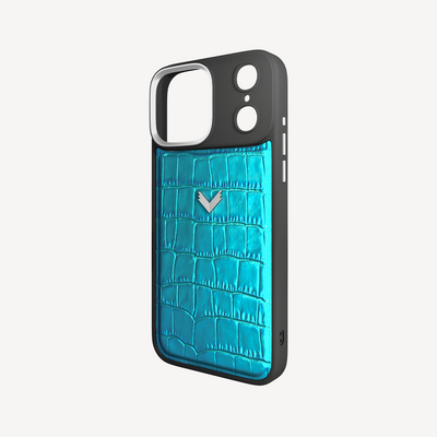 iPhone 17 Pro Max Phone Case, Calf Leather, Crocodile Texture