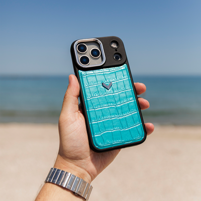 iPhone 17 Pro Phone Case, Calf Leather, Crocodile Texture