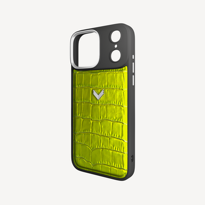 iPhone 17 Pro Max Phone Case, Calf Leather, Crocodile Texture