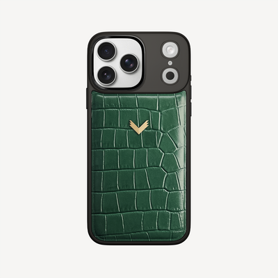 iPhone 17 Pro Max Phone Case, Calf Leather, Crocodile Texture